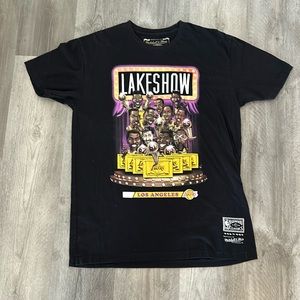 Large Black Lakeshow Lakers T Shirt by Mitchell and Ness